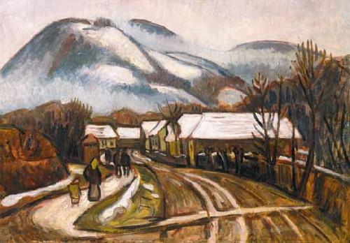 Bela Ivanyi-Grunwald Landscape of Nagybanya with the Cross Hill